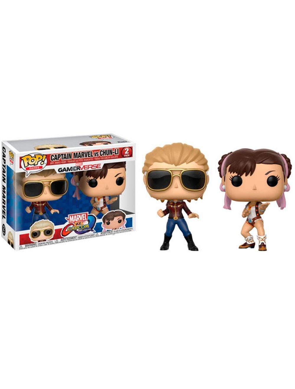 POP-FIGURA POP GAMES MARVEL VS CAPCOM INFINITE 2PK CAPT MARVEL VS CHUN-LI funko ENcuadrocomics