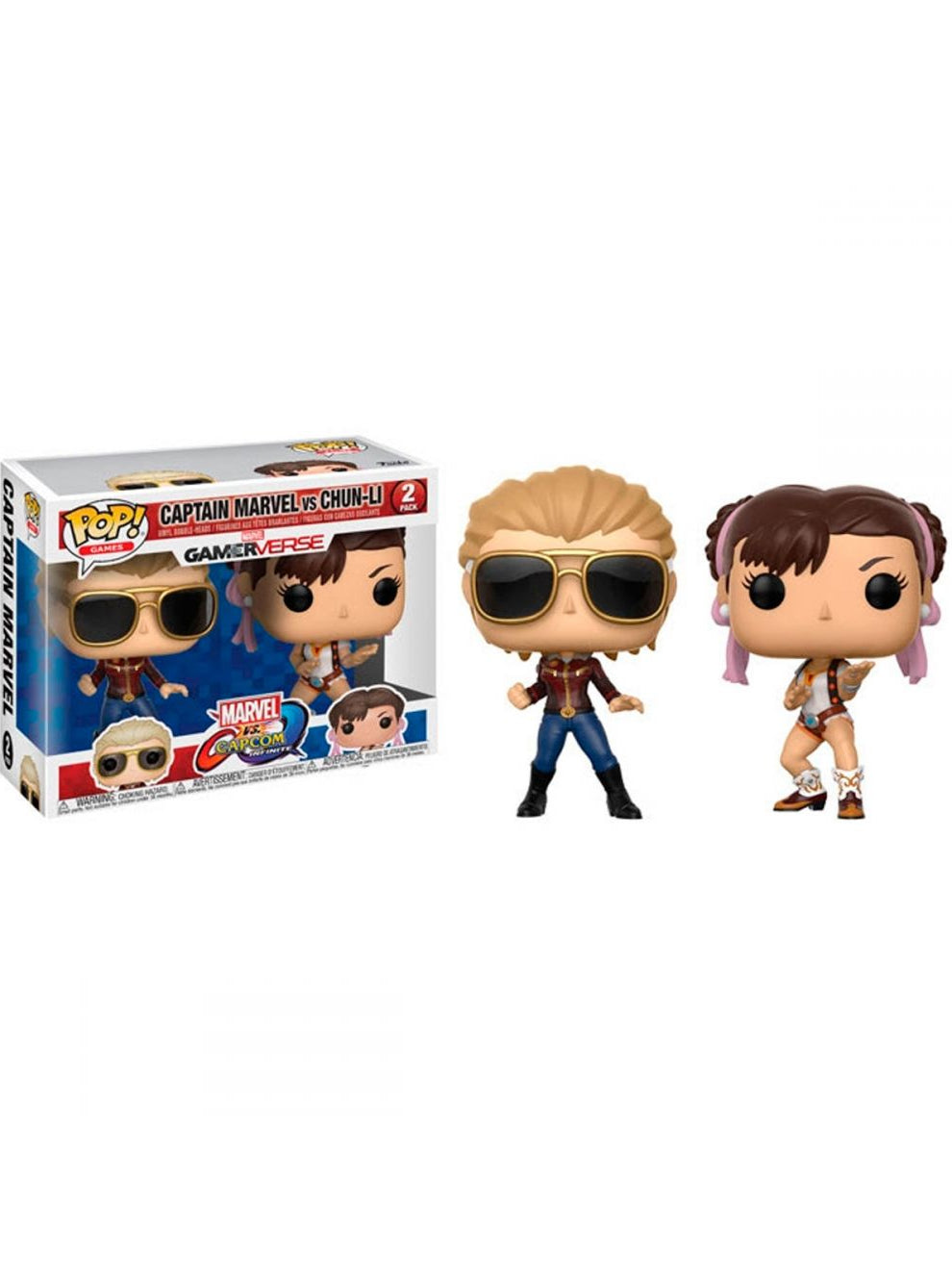 POP-FIGURA POP GAMES MARVEL VS CAPCOM INFINITE 2PK CAPT MARVEL VS CHUN-LI funko ENcuadrocomics