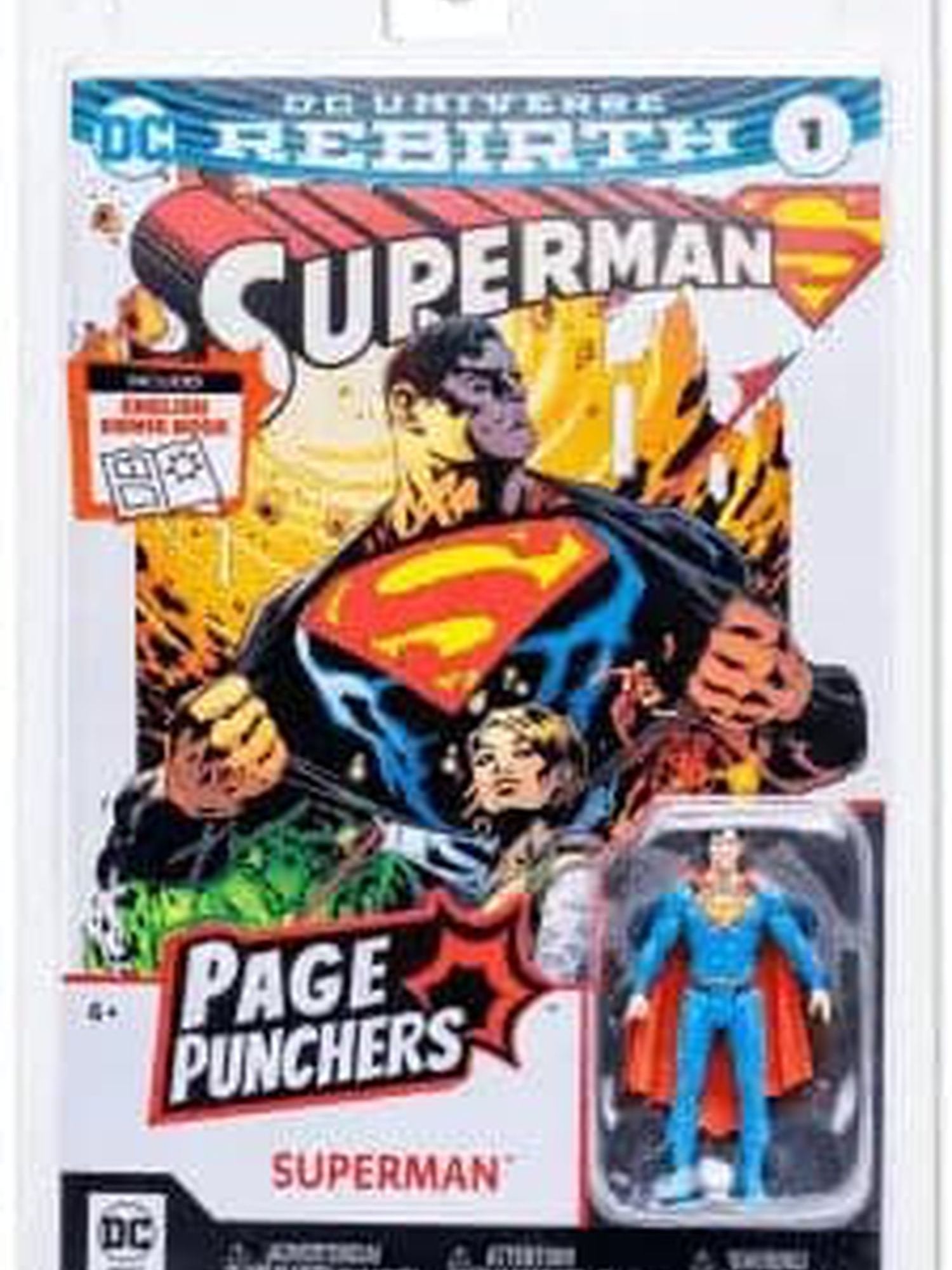 Page Punchers: Superman + Supermans DC Universe Rebirth #1 - Figura de 3 pulgadas McFarlane Mc Farlane ENcuadrocomics